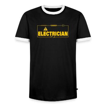 ÉLECTRICIEN - T-shirt contrasté Homme - noir/blanc - Devant - AI Model Female 172 light (172cm) & AI Model Male 178 light (178cm)