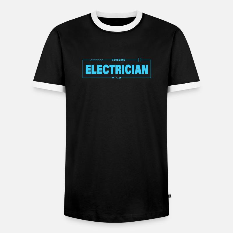 ELECTRICIAN - Männer Kontrast-T-Shirt - Schwarz/Weiß