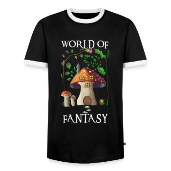Maison champignon - World of Fantasy blanc - T-shirt contrasté Homme - noir/blanc - Devant - AI Model Female 172 light (172cm) & AI Model Male 178 light (178cm)