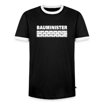BAUMINISTER - Männer Kontrast-T-Shirt - Schwarz/Weiß - Vorne - AI Model Female 172 light (172cm) & AI Model Male 178 light (178cm)
