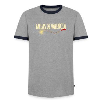 Fallas de Valencia Traca - T-shirt contrasté Homme - gris/marine  - Devant - AI Model Female 172 light (172cm) & AI Model Male 178 light (178cm)