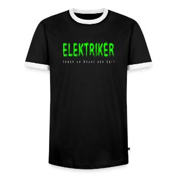 Elektriker Handwerker Design - Männer Kontrast-T-Shirt - Schwarz/Weiß - Vorne - AI Model Female 172 light (172cm) & AI Model Male 178 light (178cm)