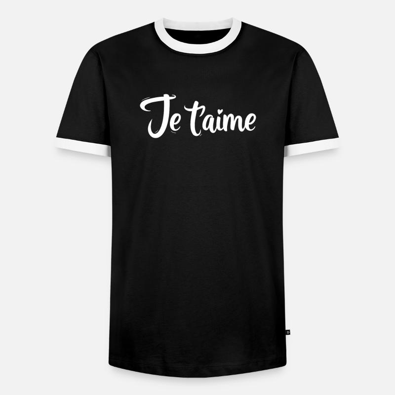 Ich liebe dich - Männer Kontrast-T-Shirt - Schwarz/Weiß
