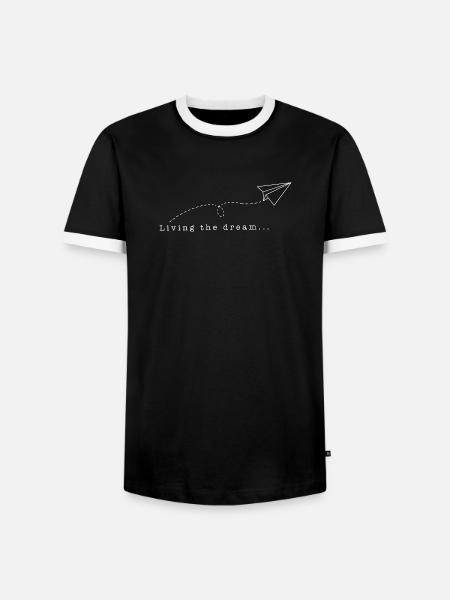 Den Traum leben - Männer Kontrast-T-Shirt - Schwarz/Weiß