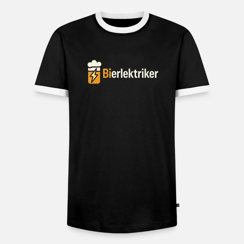 Beer Blitz Illustration: Cloud & Lightning - Men's Ringer Shirt - black/white