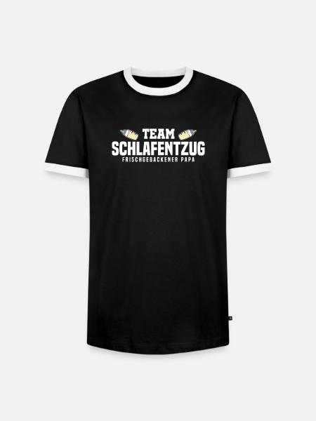 Team Schlafentzug Frischgebackener Papa - Männer Kontrast-T-Shirt - Schwarz/Weiß