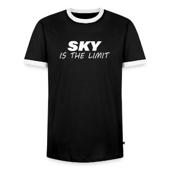 Sky is the Limit - Men's Ringer Shirt - black/white - Front - AI Model Female 172 light (172cm) & AI Model Male 178 light (178cm)