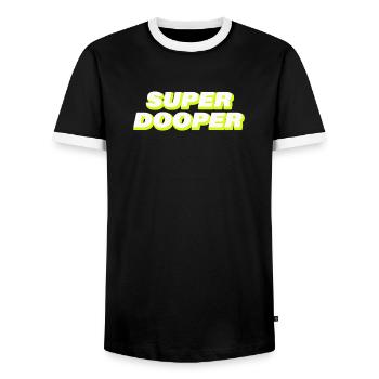 SUPER DOOPER - T-shirt contrasté Homme - noir/blanc - Devant - AI Model Female 172 light (172cm) & AI Model Male 178 light (178cm)
