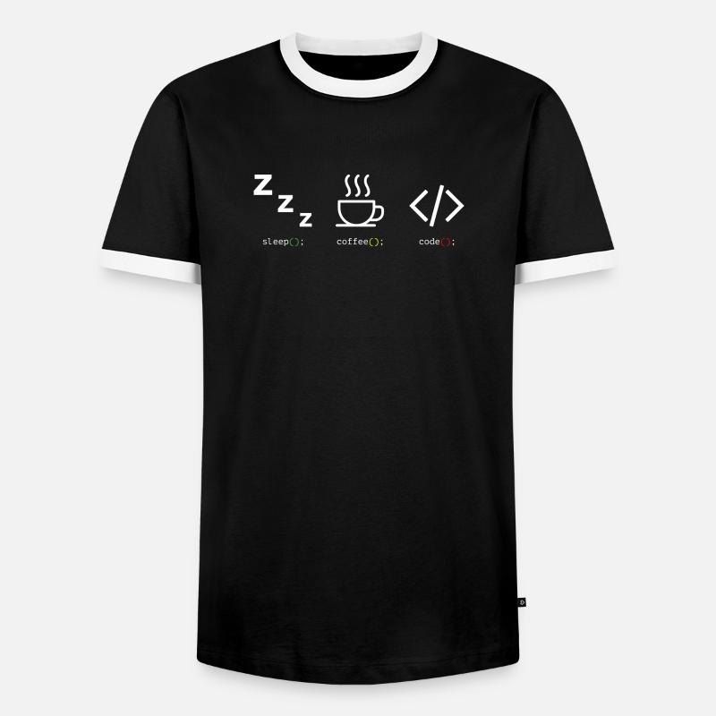 Code Kaffee Schlaf Trio - Männer Kontrast-T-Shirt - Schwarz/Weiß