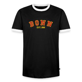 Bonn gegründet 1966 - Männer Kontrast-T-Shirt - Schwarz/Weiß - Vorne - AI Model Female 172 light (172cm) & AI Model Male 178 light (178cm)