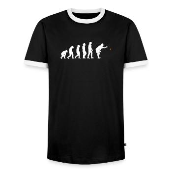 Pétanque évolution cadeau humour pour bouliste - T-shirt contrasté Homme - noir/blanc - Devant - AI Model Female 172 light (172cm) & AI Model Male 178 light (178cm)