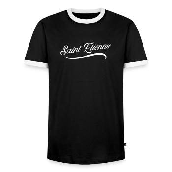 Saint Etienne - T-shirt contrasté Homme - noir/blanc - Devant - AI Model Female 172 light (172cm) & AI Model Male 178 light (178cm)