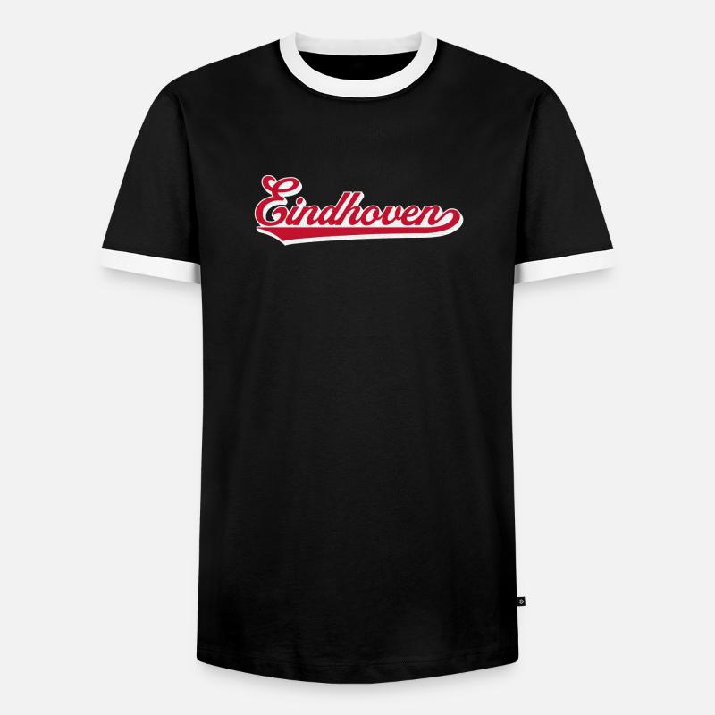Eindhoven Script Stadtlogo - Männer Kontrast-T-Shirt - Schwarz/Weiß