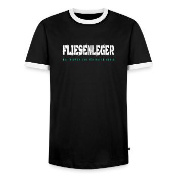 Fliesenleger Design - Männer Kontrast-T-Shirt - Schwarz/Weiß - Vorne - AI Model Female 172 light (172cm) & AI Model Male 178 light (178cm)