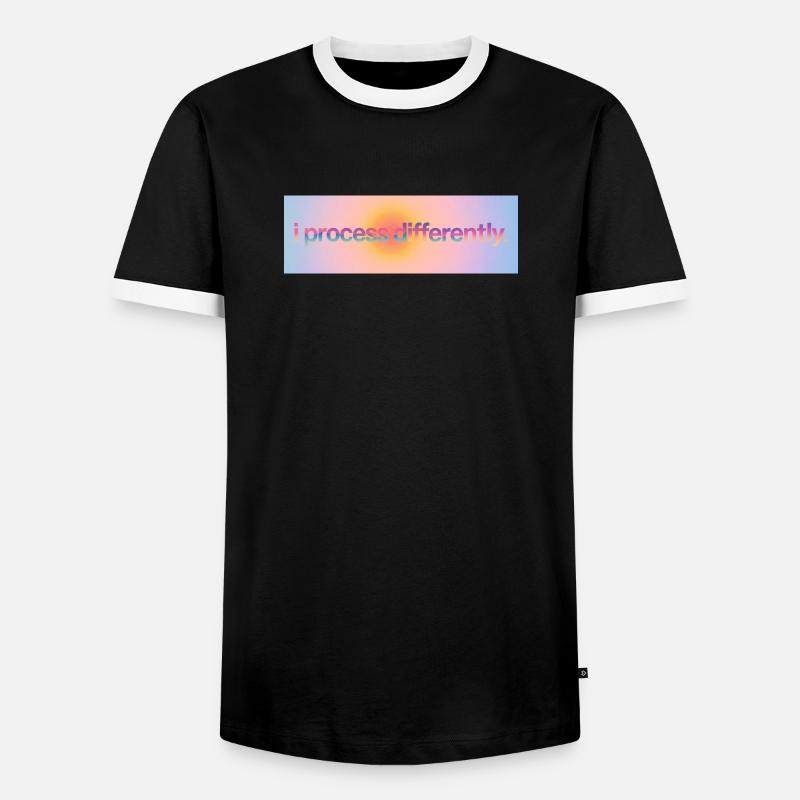 I process differently - Männer Kontrast-T-Shirt - Schwarz/Weiß