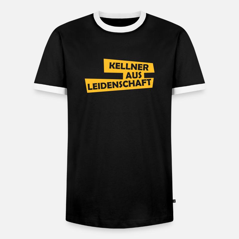 kellner aus leidenschaft - Männer Kontrast-T-Shirt - Schwarz/Weiß