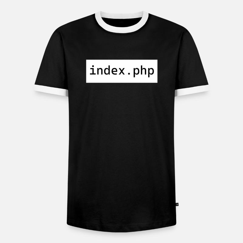 index php - Männer Kontrast-T-Shirt - Schwarz/Weiß