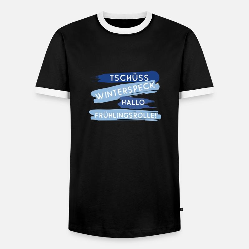 Spring roll - Men's Ringer Shirt - black/white