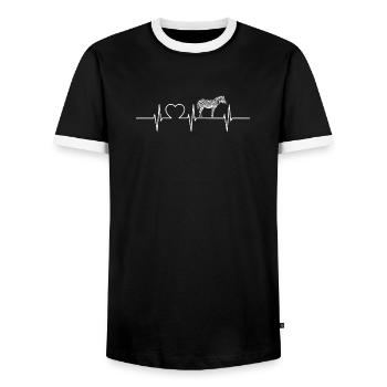 Zebras Zebra - Men's Ringer Shirt - black/white - Front - AI Model Female 172 light (172cm) & AI Model Male 178 light (178cm)