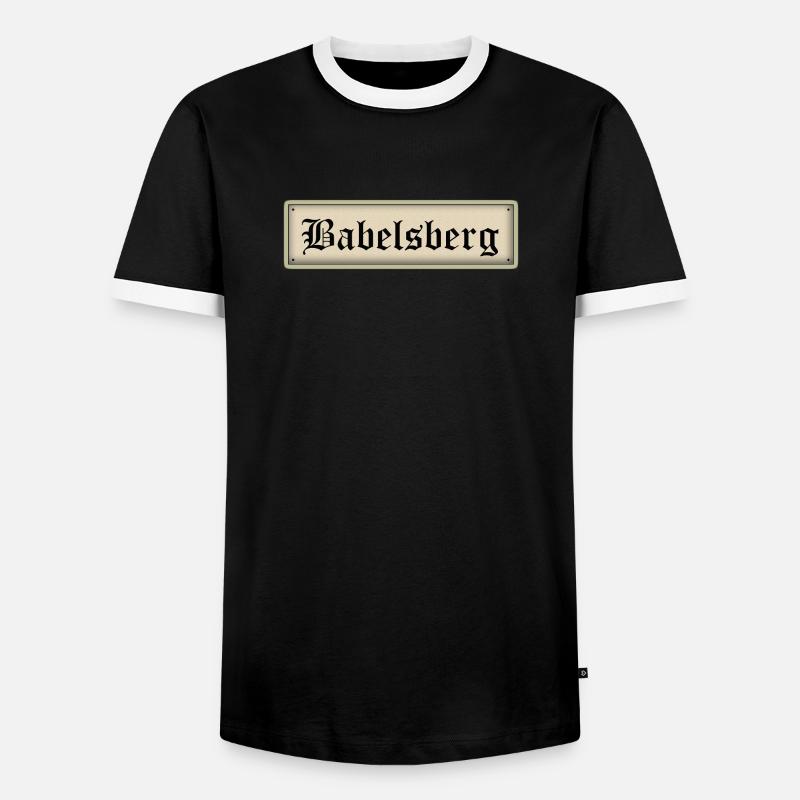 BABELSBERG - Männer Kontrast-T-Shirt - Schwarz/Weiß