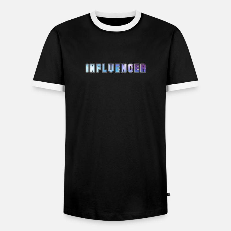 Influencer - Männer Kontrast-T-Shirt - Schwarz/Weiß