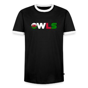 Pays de Galles - T-shirt contrasté Homme - noir/blanc - Devant - AI Model Female 172 light (172cm) & AI Model Male 178 light (178cm)
