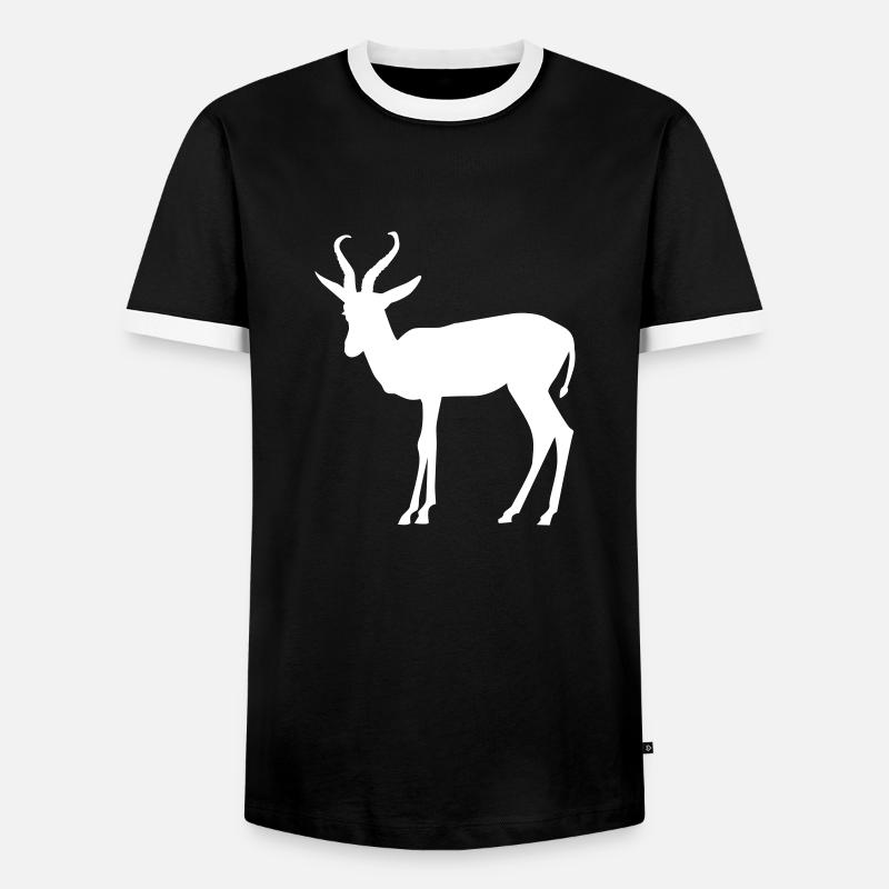 Springbock - Männer Kontrast-T-Shirt - Schwarz/Weiß
