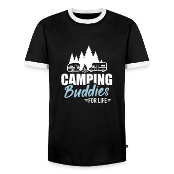 Campeur - T-shirt contrasté Homme - noir/blanc - Devant - AI Model Female 172 light (172cm) & AI Model Male 178 light (178cm)
