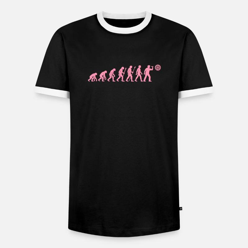 Evolution der Snackzeit - Männer Kontrast-T-Shirt - Schwarz/Weiß