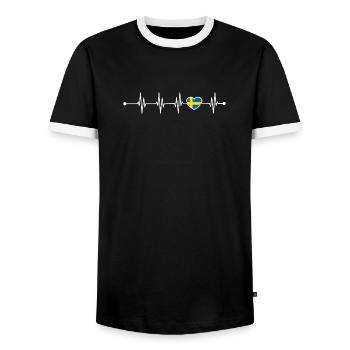 Pending design image - Men's Ringer Shirt - black/white - Front - AI Model Female 172 light (172cm) & AI Model Male 178 light (178cm)