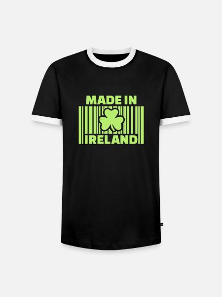 Made in Ireland - Männer Kontrast-T-Shirt - Schwarz/Weiß
