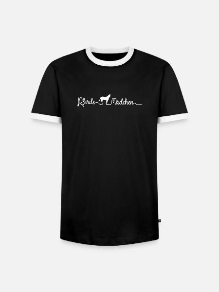 Pferdemädchen Pferde reiten - Männer Kontrast-T-Shirt - Schwarz/Weiß
