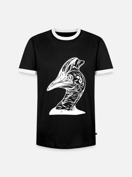 Australischer Kasuar Laufvogel - Männer Kontrast-T-Shirt - Schwarz/Weiß