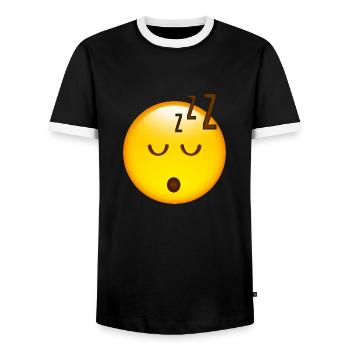Smiley Sleeping - T-shirt contrasté Homme - noir/blanc - Devant - AI Model Female 172 light (172cm) & AI Model Male 178 light (178cm)