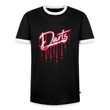 tropfen graffiti crew dart team logo freunde verei - Männer Kontrast-T-Shirt - Schwarz/Weiß - Vorne - AI Model Female 172 light (172cm) & AI Model Male 178 light (178cm)