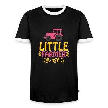 Kleiner Bauer - Männer Kontrast-T-Shirt - Schwarz/Weiß - Vorne - AI Model Female 172 light (172cm) & AI Model Male 178 light (178cm)