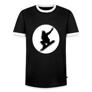 Snowboard Snowboarder - Männer Kontrast-T-Shirt - Schwarz/Weiß - Vorne - AI Model Female 172 light (172cm) & AI Model Male 178 light (178cm)