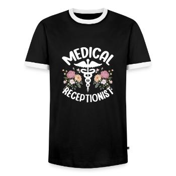 Nursing Life Health Clinic Worker - Medical - Männer Kontrast-T-Shirt - Schwarz/Weiß - Vorne - AI Model Female 172 light (172cm) & AI Model Male 178 light (178cm)