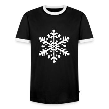 Snowflake Snow Winter Christmas Cold 06 - Men's Ringer Shirt - black/white - Front - AI Model Female 172 light (172cm) & AI Model Male 178 light (178cm)