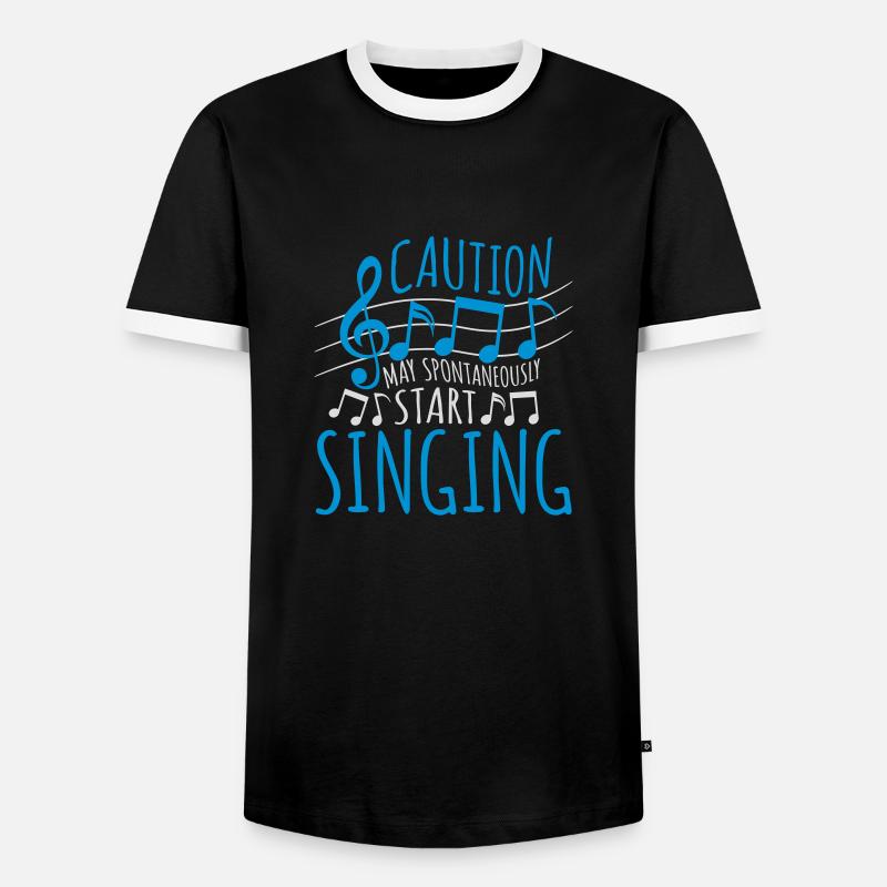 may spontaneously start singing - Men's Ringer Shirt - black/white