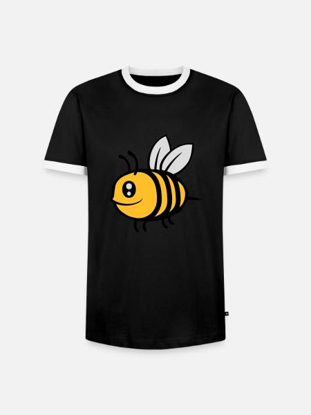 Cute little cartoon bee - Men's Ringer Shirt - black/white