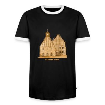 Zinna Kloster Jüterbog Teltow Brandenburg - Männer Kontrast-T-Shirt - Schwarz/Weiß - Vorne - AI Model Female 172 light (172cm) & AI Model Male 178 light (178cm)