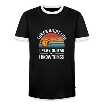 Gitarre Musik Gitarisst Gitarren Spruch - Männer Kontrast-T-Shirt - Schwarz/Weiß - Vorne - AI Model Female 172 light (172cm) & AI Model Male 178 light (178cm)
