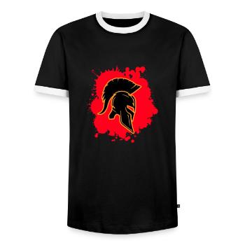 Sang de Sparte - T-shirt contrasté Homme - noir/blanc - Devant - AI Model Female 172 light (172cm) & AI Model Male 178 light (178cm)
