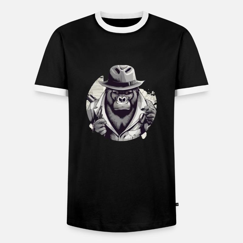Der Gorilla - Männer Kontrast-T-Shirt - Schwarz/Weiß