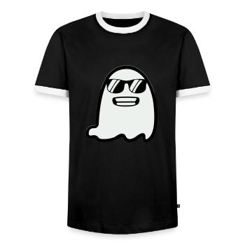 Fantôme avec des lunettes de soleil - T-shirt contrasté Homme - noir/blanc - Devant - AI Model Female 172 light (172cm) & AI Model Male 178 light (178cm)