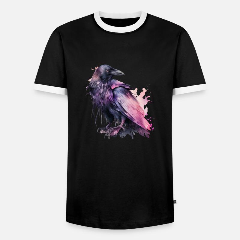 Raven - Men's Ringer Shirt - black/white