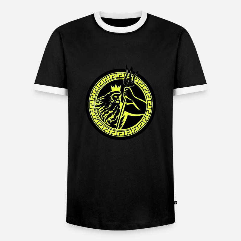 poseidon triton - Männer Kontrast-T-Shirt - Schwarz/Weiß