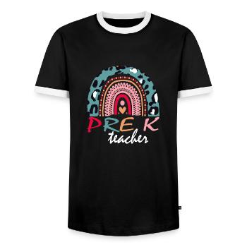 Boho Pre-K Squad Geschenk - Männer Kontrast-T-Shirt - Schwarz/Weiß - Vorne - AI Model Female 172 light (172cm) & AI Model Male 178 light (178cm)