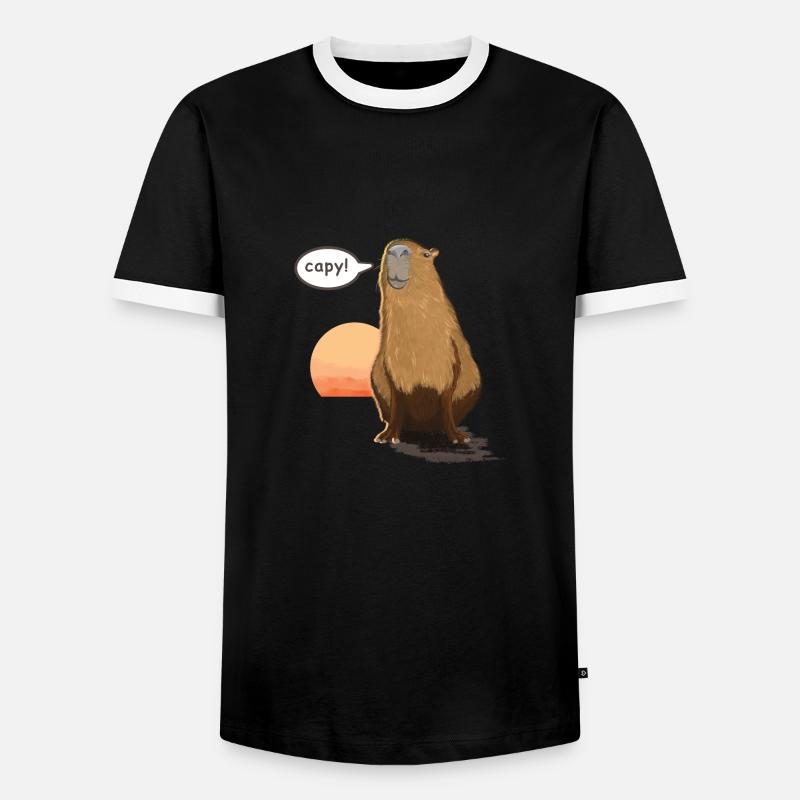 Capybara - Men's Ringer Shirt - black/white